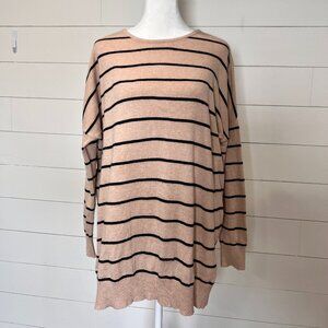 Ninexis Tan and Black Stripe Oversize Sweater Size S/M